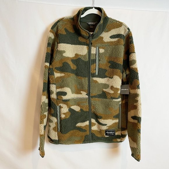 Eddie Bauer Other - Eddie Bauer Chilali Faux Shearling Full-Zip Mock Neck Camo L